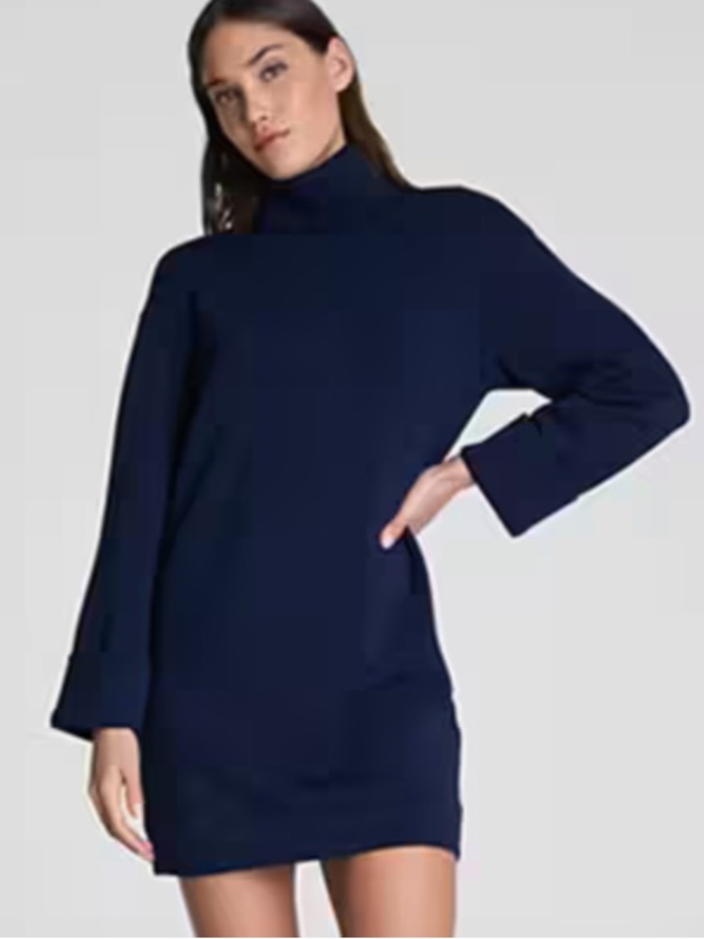 NWT Spanx AirEssentials Turtleneck Dress in Timeless Navy Size S